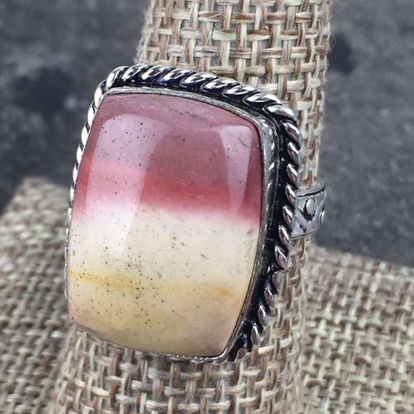Mookaite Imperial Jasper Stone Ring Size 8 - Picture 5 of 10